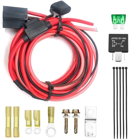 Fuel Pump Wiring Harness Kit 40 AMP Relay Bypass Waterproof 12V Relay Switch Kit Heavy Duty Long Wires, Electric Fuel Pump Relay Kit Junruo