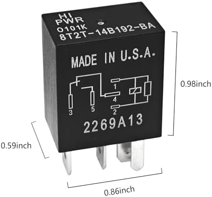 Реле 8T2T-14B192-BA (набор из 2 штук), 30A 12VDC 5 контактов - надежная замена для Ford Casalytics