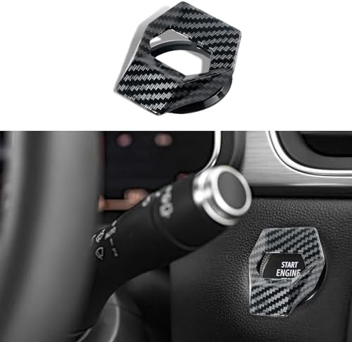 Car Engine Start/Stop Button Cover, Zinc Alloy Car Power Control Trim, Car Push Button Start Cover, Universal Car Interior Accessories Key Ignition Switch Protective Cover for Cars, SUVs Rgoaanc