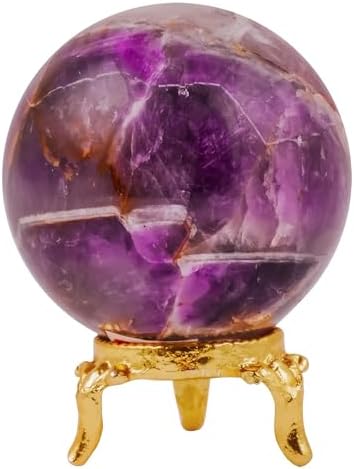 Amethyst crystal Ball, Purple Spiritual Gemstones, Aesthetic Room Decor, Healing Crystals For Positive Energy, Chakra Healing, Meditation, Feng Shui Decor, Office Desk Accessories, Shelf Decor FASHIONZAADI