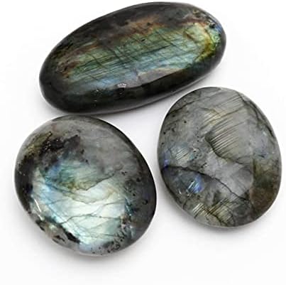 Labradorite Crystal, Labradorite Tumbled Stone, Palm Stone, Worry Stones for Anxiety, Healing Crystal Gemstones, Crystals and Healing Stones Nvzi