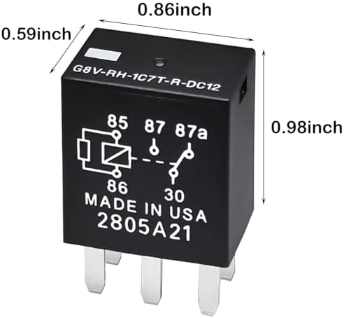 Реле G8V-RH-1C7T-R-DC12 (набор из 4 шт.), 12В, 20А, 5 контактов для автомобилей GM Casalytics