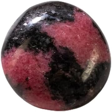 KALIFANO AAA+ Rhodonite Palm Stone - High Energy Rodonita Crystal from Brazil - Natural Reiki Wicca Rock with Healing and Calming Effects (Information Card Included) KALIFANO