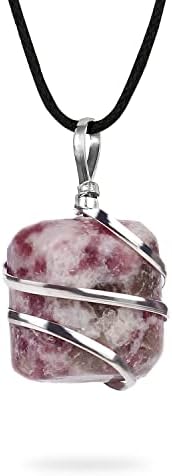 AYANA Lepidolite Crystal Necklace – Handmade Ethically Sourced Gemstone Pendant for Women, Libra Zodiac, September Birthstone, Heart & Crown Chakra Alignment Ayana Wellness