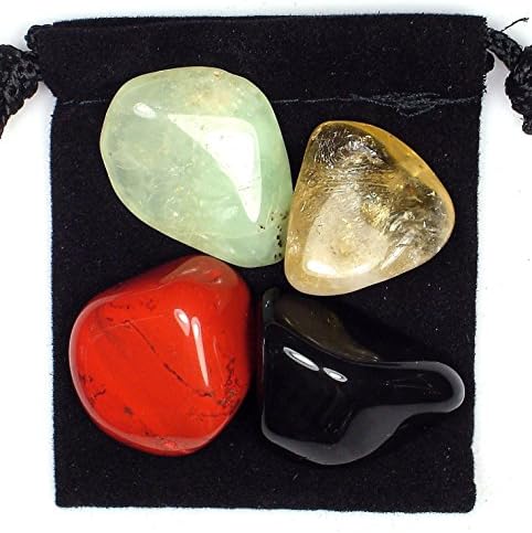 The Magic Is In You Blood Disorder Tumbled Crystal Healing Set with Pouch & Description Card - Citrine, Jasper, Onyx & Prehnite The Magic Is In You