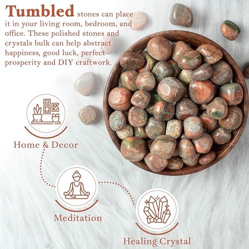 BEZAVO Amazonite Healing Crystals Stones Set Tumbled Stones and Crystals Bulk for Healing, Reiki, Meditation, Witchcraft Crystals Gemstone for Jewelry Making and Spiritual Home Decor 20-25 mm, 1LB BEZAVO