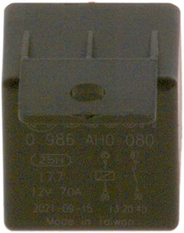 Bosch 0986AH0080 Power Relay 12V 20A, IP5K4, Operating Temperature from -40 Degree to 125 Degree C, 4 Pin Relay with Holder Bosch