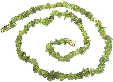 crystalmiracle Beautiful Peridot 18 INCHES Gemstone Necklace Crystal Healing Women Gift Positive Energy Fashion Wicca Jewelry Peace Luck Health Heart Chakra Prosperity Strength CRYSTALMIRACLE