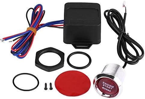 Qiilu Keyless Ignition Kit, Universal 12V Car Vehicle Engine Start Push Button Switch Ignition Starter Remote Start Passive keyless Entry Kits(Red) Qiilu