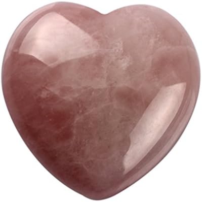 Healing Crystal Natural Rose Quartz Heart Love Carved Palm Worry Stone Chakra Reiki Balancing YWG Stone