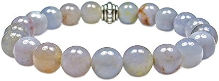 The Magic Is In You BLUE CHALCEDONY 8mm Round Genuine Crystal Healing Gemstone Beaded Bracelet on Elastic Cord The Magic Is In You