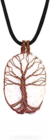 AYANA White Scolecite Pendant Necklace for Women | Tree of Life | Promotes Spiritual Transformation & Peace | Handmade with Ethically Sourced Natural Gemstones Ayana Wellness