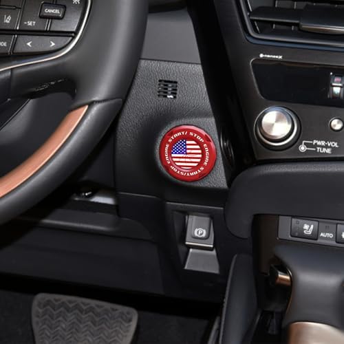 Car Push Start Button Cover, Spin Ignition Protective Cover, Stylish Push to Start Button Cover for Car Decor, Universal Car Accessories Engine Start Button Cover for Car Truck SUV (Black) Tecledsn