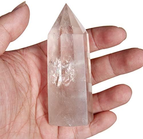 Clear Crystal Wand-1 Pcs Natural Clear Quartz Crystal Wand, About 110g to 120g Each, Healing Crystal and Stones, Gift Box Packaging (110 to 120g) Orientrea