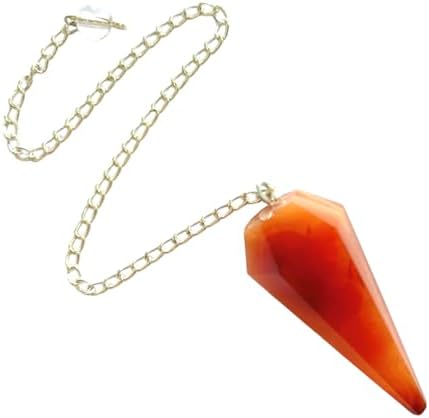 crystalmiracle Crystal Carnelian Dowser Divination Pendulum for Healing Reiki Feng Shui Gift Handcrafted CRYSTALMIRACLE