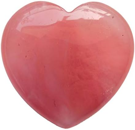 Cherry Quartz Heart Love Chakra Stone,Polished Palm Crystals and Healing Stone (2.17 Inch) Loveliome