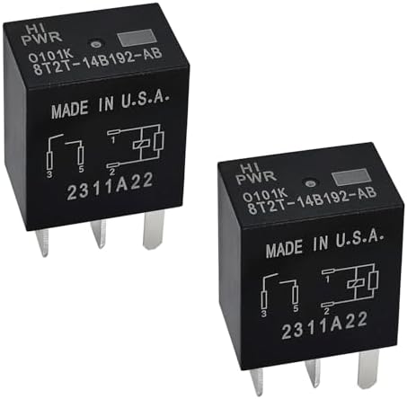 Реле 8T2T-14B192-AB (набор 2 шт.), 12V DC, 30A, 4 контакта, оригинальная замена для различных моделей Ford Casalytics