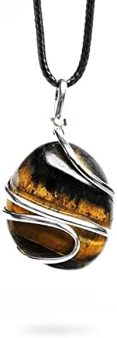 Ayana Crystals Men's Tigers Eye Tumbled Pendant - Zodiac Leo Birthstone for July, Handcrafted & Ethically Sourced, Chakra Alignment, Spiritual Growth Ayana Wellness