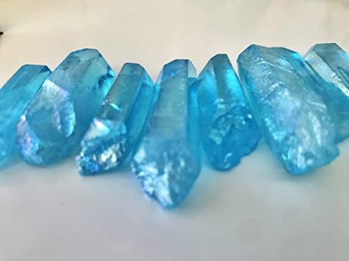 Pachamama Essentials Aqua Aura Point Quartz Healing Crystal Natural - Healing Stone - Crystal Healing 25-50mm Pachamama Essentials