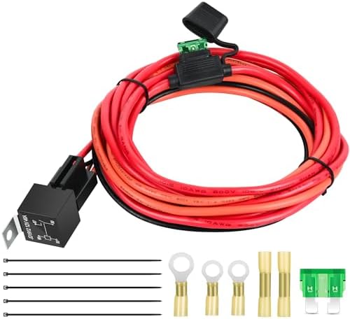 Nilight Electric Fuel Pump Relay Kit Wiring Harness 40 AMP Waterproof Relay Heavy Duty 10 Gauge Cables w/30 AMP Blade Fuse 12V System for Trucks Cars RVs Marine Boats Trailers Nilight