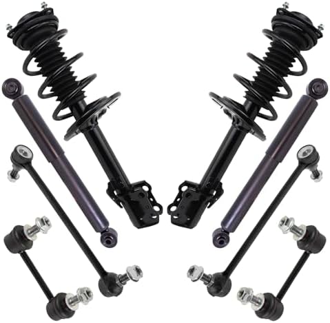 TRQ Front and Rear Suspension Kit Complete Strut & Coil Spring Assembly Shock Absorber Sway Bar Stabilizer Link Compatible with 2016-2019 Lexus RX350 2018-2019 RX350L Trq