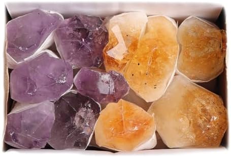 JIC Gem 5Pcs Natural Amethyst Cluster Small Heart Shaped 1.2-1.6" Grade C Light Purple Crystal Stones for Healing,Ornaments,Jewelry DIY,Decor and Gifts JIC Gem