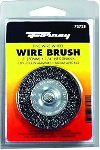 Forney 72728 Wire Wheel Brush, Fine Crimped with 1/4-Inch Hex Shank, 2-Inch-by-.008-Inch Forney