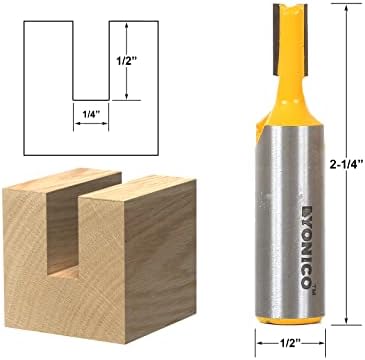 Фрезы YONICO 1/4 дюйма, высота 1/2 дюйма, хвостовик 1/2 дюйма для точной обработки Yonico