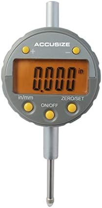 Accusize Industrial Tools 0-1/2'' by 0.00005'' Electronic Digital Indicator with Yellow LCD, 611H-1348Y Accusize Industrial Tools