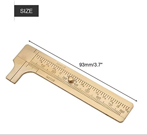 Sliding Gauge Vernier Caliper Ruler, Dual Scale Vernier Caliper Solid Brass Sliding Gauge, mm/inch Handy Sliding Gauge Ruler Measuring Tool, Vernier Gauge Millimeters Tool for Stone(Double scale 80mm) Yosoo Health Gear