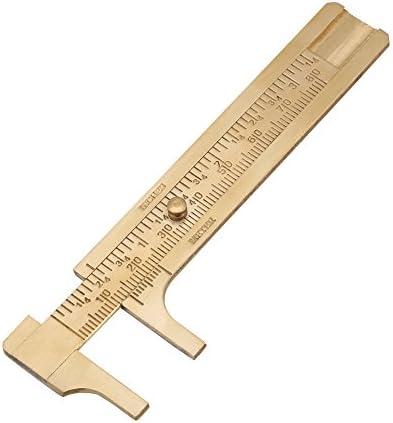 Brass Vernier Caliper, Double Scales Vernier Caliper Measuring Gauge mm/inch Mini Vernier Caliper Ruler for Jewellery Measurement(Double Scale 80mm) Walfront