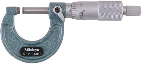 Mitutoyo 103-177 Outside Micrometer, Baked-enamel Finish, Ratchet Stop, 0-1" Range, 0.001" Graduation, +/-0.0001" Accuracy Mitutoyo