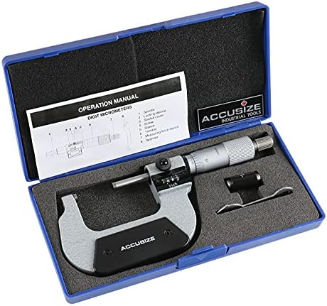 Accusize Industrial Tools 1-2'' by 0.0001'' Digital Outside Micrometer, Bc20-2101 Accusize Industrial Tools