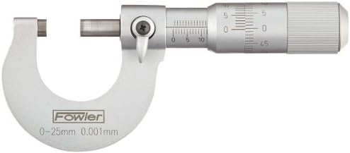 Микрометр с наружным измерением 0-25 мм, точностью 0,00254 мм, делениями 0,001 мм и термостойкими измерительными поверхностями Fowler