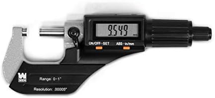 WEN 10725 Standard and Metric Digital Micrometer with 0 to 1-Inch Range, .00005-Inch Accuracy, LCD Readout and Storage Case WEN