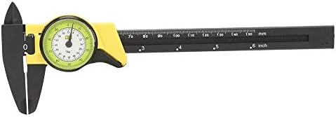 Dial Vernier Caliper, 0.01mm Accuracy Plastic Fast Measurement Tool Vernier Measure Tool for Biomedical Industry, 0-150mm(Yellow) Walfront