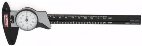 SPI 30-412-1 Shockproof Super Polymid SAE Inch Dial Caliper with White Dial: 0" - 6" Range Spi