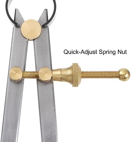 HARFINGTON Spring Joint Caliper 4 inch / 100mm Steel Spring Outside Caliper with Brass Fulcrum for Wood Turning Lathe Work HARFINGTON