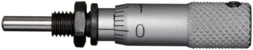 Mitutoyo 148-215 Miniature Micrometer Head, 0-5mm Range, 0.02mm Graduation, +/-0.005mm Accuracy, Plain Thimble, Spherical SR1.5 Face Mitutoyo