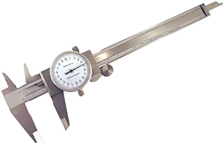 150 mm Metric Dial Calipers Accurate to 0.02 mm per 150 mm Hardened Stainless Steel for Inside, Outside, Step and Depth Measurements MDC-6 Taylor