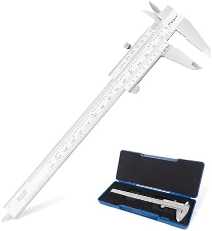 Dasqua Left Hand Monoblock Vernier Caliper,6 inch Stainless Steel Measuring Tool,0-150mm Range Precision Calipers for Left-Handers,Dual Reading Scale from Inch Metric Dasqua