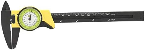 Quickly and Correctly Measure Dial Caliper, Wear Resistance Caliper Measuring Tool, Vernier Caliper Plastic for Roofessional Measure Tool(Yellow (English)) Cuyt