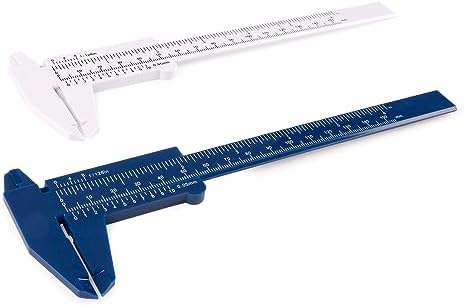 Plastic Vernier Caliper (2pcs), 150 mm Mini Plastic Caliper for School Student, Portable 0-6 Inch Measuring Tools, Sliding Gauge Ultrassist