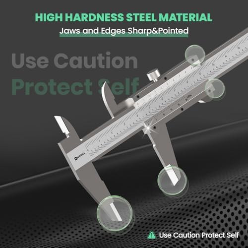 Vernier Caliper Non Digital 6 Inch HARDELL Stainless Steel Caliper Measuring Tool Inside Outside Depth and Step Measurement 0.001"/0.02mm High Precision Durable Slide Micrometer Hardell