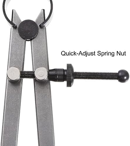 HARFINGTON Spring Joint Caliper 5 inch / 125mm Adjustable Spring Inside Caliper with Solid Nut for Wood Turning Lathe Work HARFINGTON