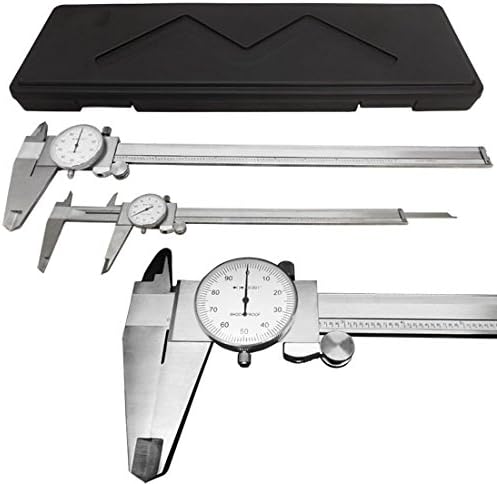 Stainless Steel 12" Mechanical Dial Caliper Measures Outside Inside Ruler Scale DBM Amazon