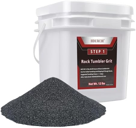 12 lbs Rock Tumbler Grit for Step 1 Tumbling Stones, Tumbler Media Grit,Rock Polishing Grit Media, Works with Any Rock Tumbler, Rock Polisher, Stone Polisher (STEP1-12LB) Hdurcir