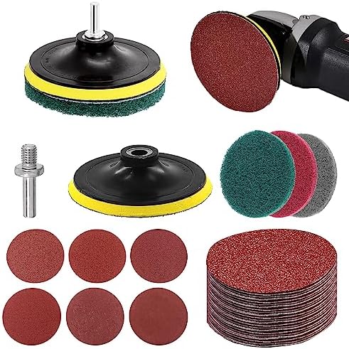 Swpeet 108Pcs 3 Inch Sanding Discs Pad with Sanding Sponge Buffing Blocks, 3 Inch 80-3000 Grit Sanding Discs Pad, Sponge Buffing Pads with 1/8" Shanks for Drill Grinder Rotary Tools Swpeet