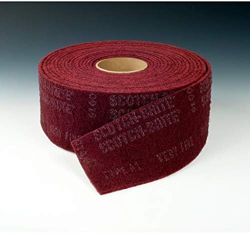 Scotch-Brite Light Deburring Roll - Very Fine Grit Aluminum Oxide - Bulk Nonwoven Abrasive - Metal Deburring, Cleaning and FInishing Disc - 6" x 30' Scotch-Brite