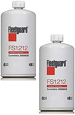 FS1212 Fleetguard Fuel/Water Separator Spin-On Filter (Pack of 2) Fleetguard